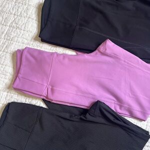 Girlfriend Collective Black and Pink Leggings Set